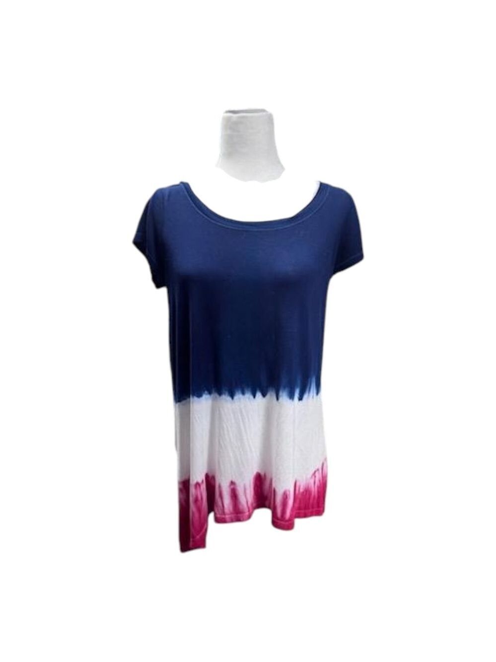 Cable & Gauge Red White and Blue Cap Sleeve Relaxed Tee
